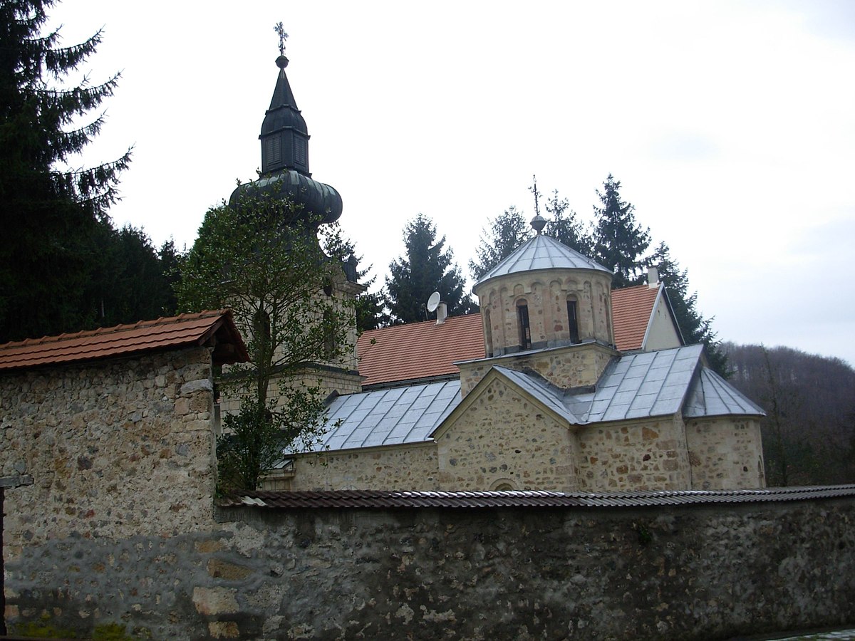 View of the main church of the Tronoša monastery.