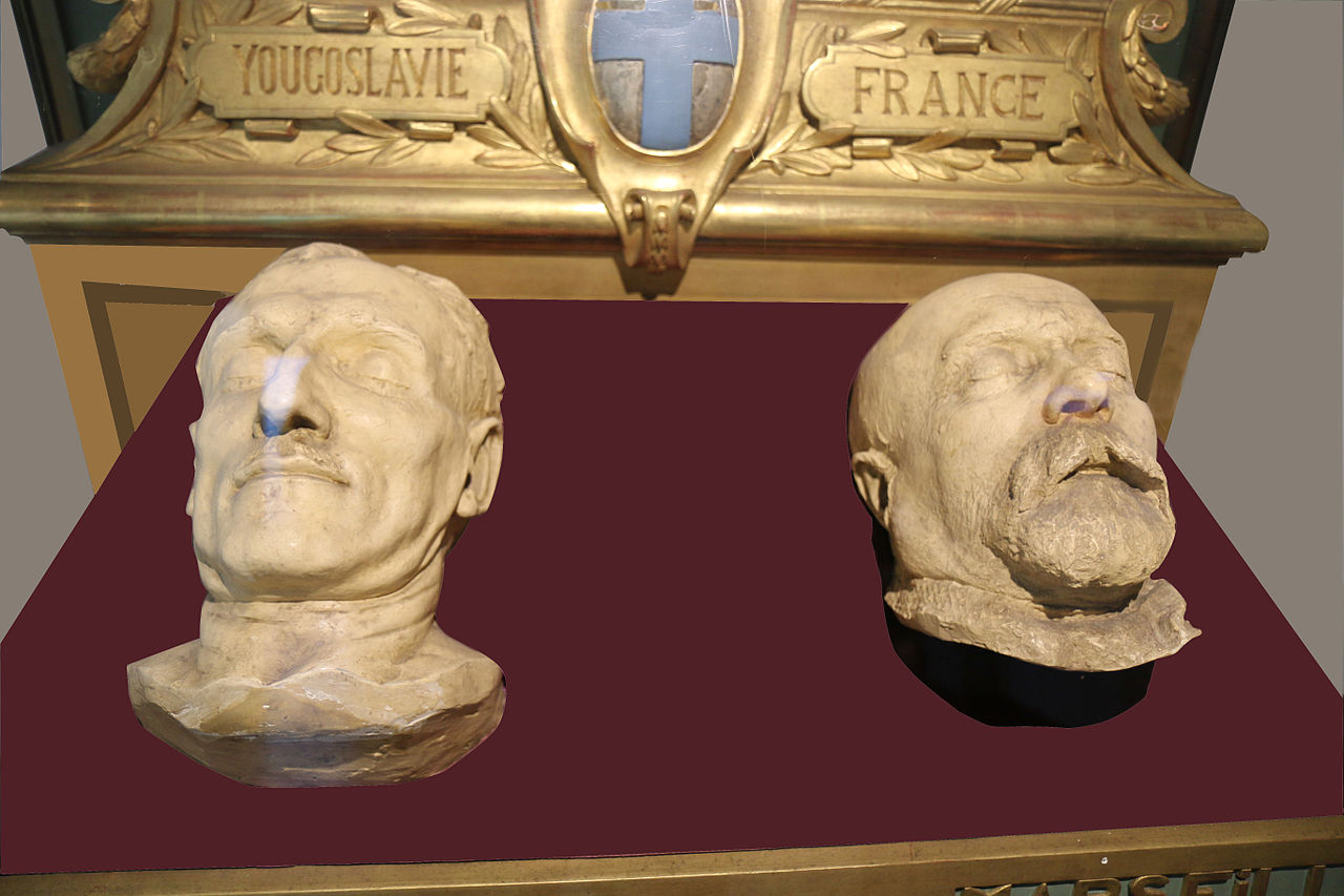 Death masks of Aleksandar I Karađorđević and Louis Barthou.