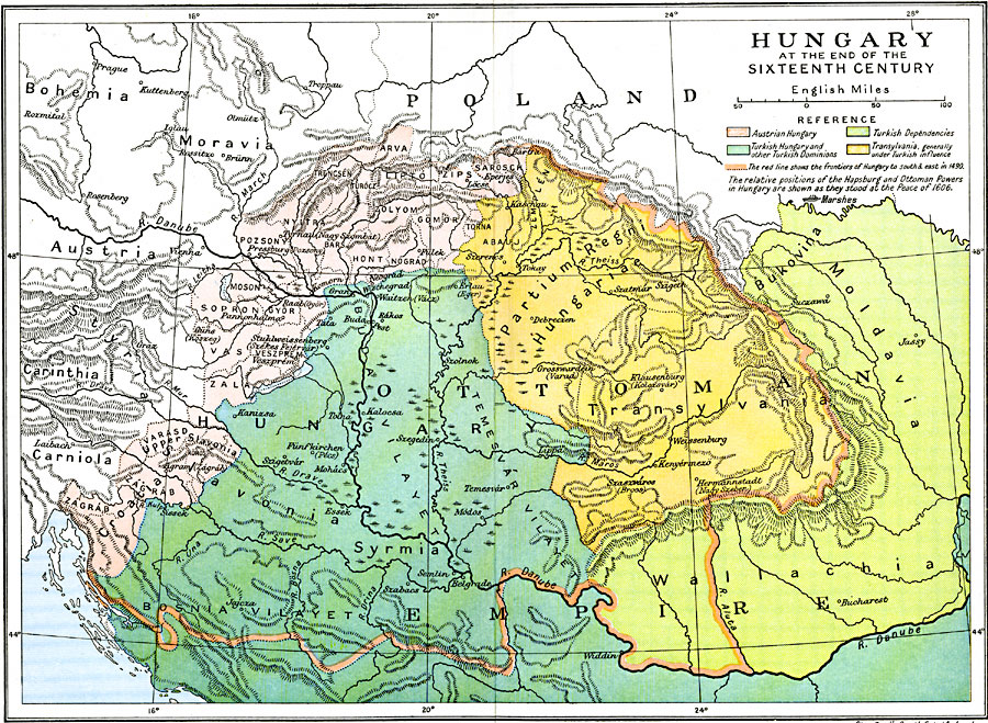 A map of Ottoman Hungary at the end of the XVI century.