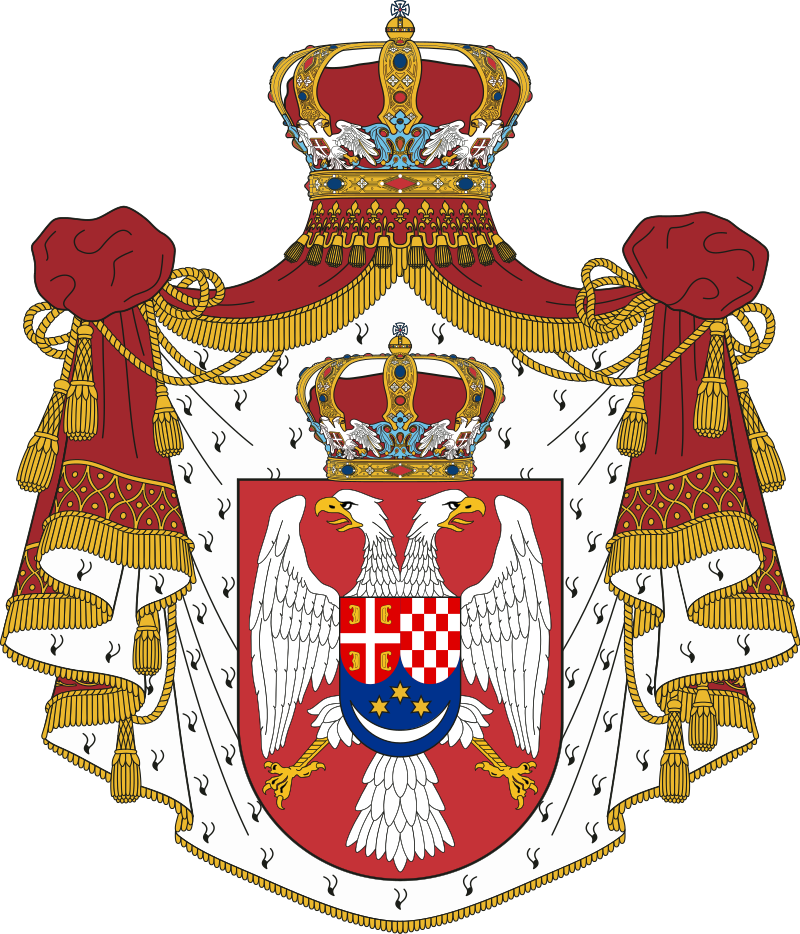 The state crest of the Kingdom of Serbs, Croats and Slovenes.